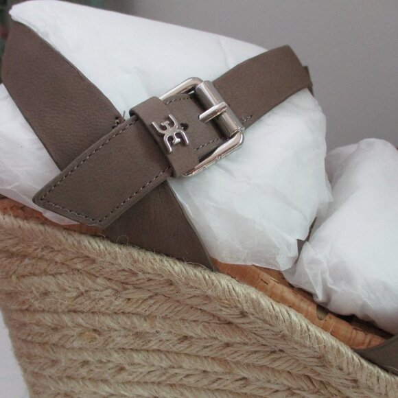 Sam Edelman Maura Platform wedges espadrilles 10,5 M new grey - Picture 6 of 12